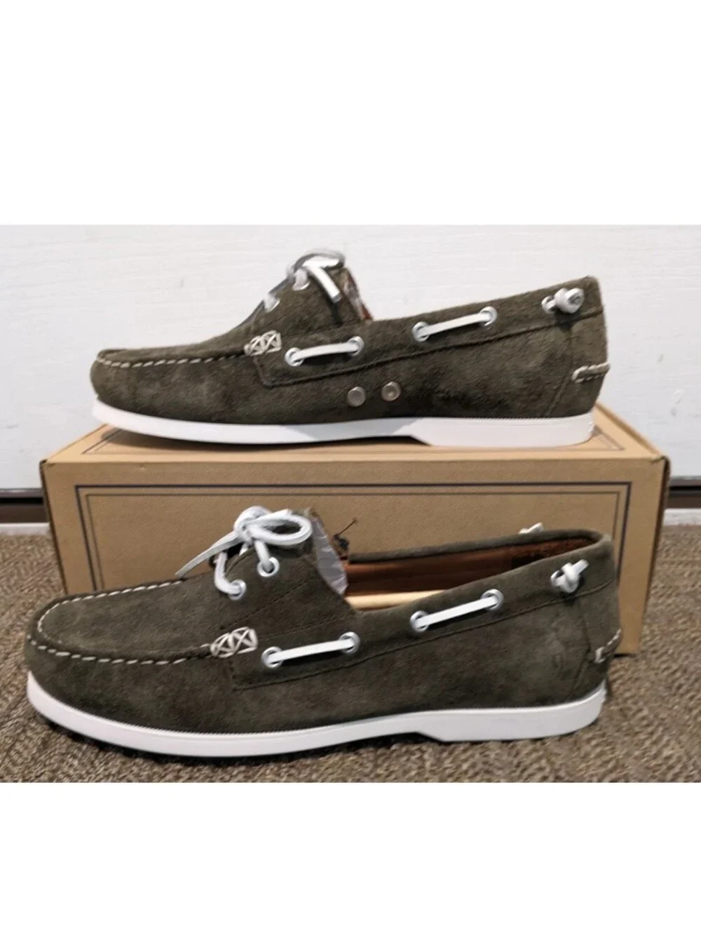 Polo Ralph Lauren Merton Suede Boat Shoe , Green, Men's Size 10 New With Box